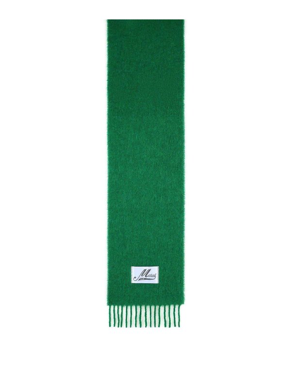 Marni: sciarpe e foulard - Sciarpa in misto alpaca spazzolata verde