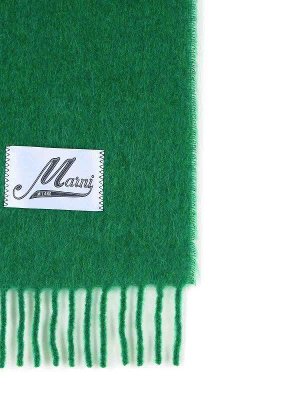 The Best Shops Marni: sciarpe e foulard - Sciarpa in misto alpaca spazzolata verde