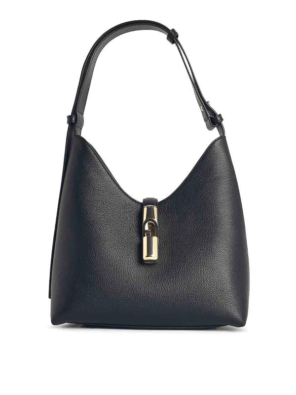 FURLA: shoulder bags - S  Black Leather Shoulder Bag