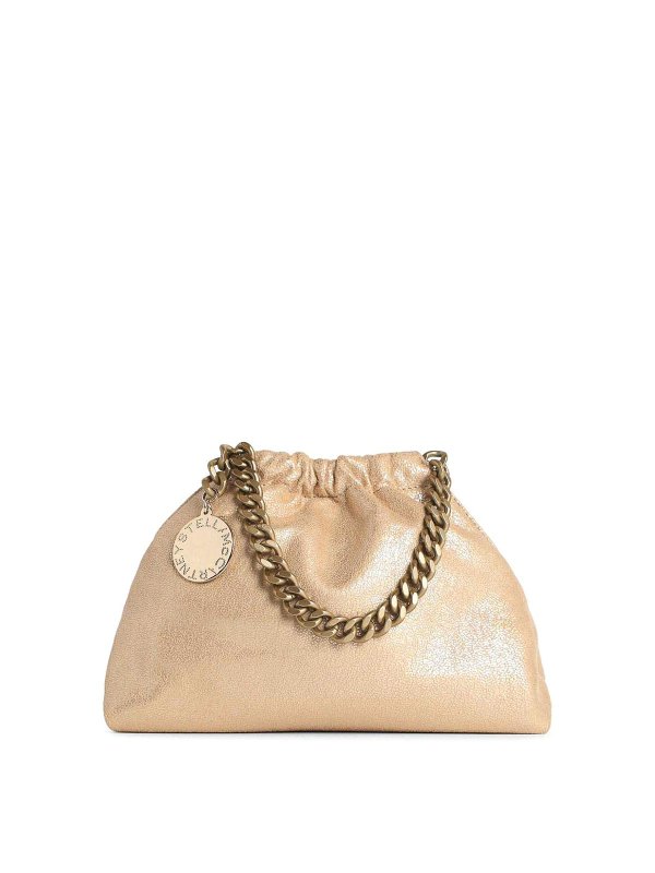 STELLA McCARTNEY: cross body bags - Mini  Bag In Gold Shaggy Deer