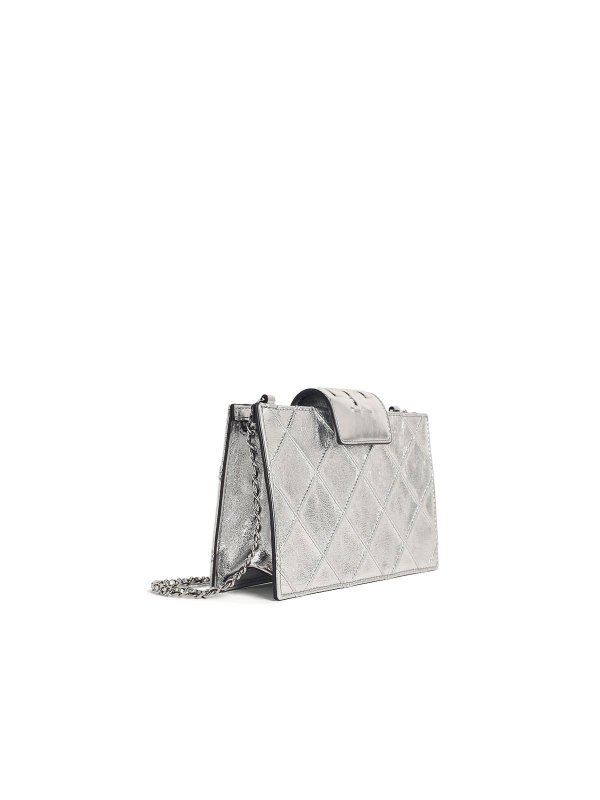 TORY BURCH: cross body bags online - Silver Leather Crossbody Bag