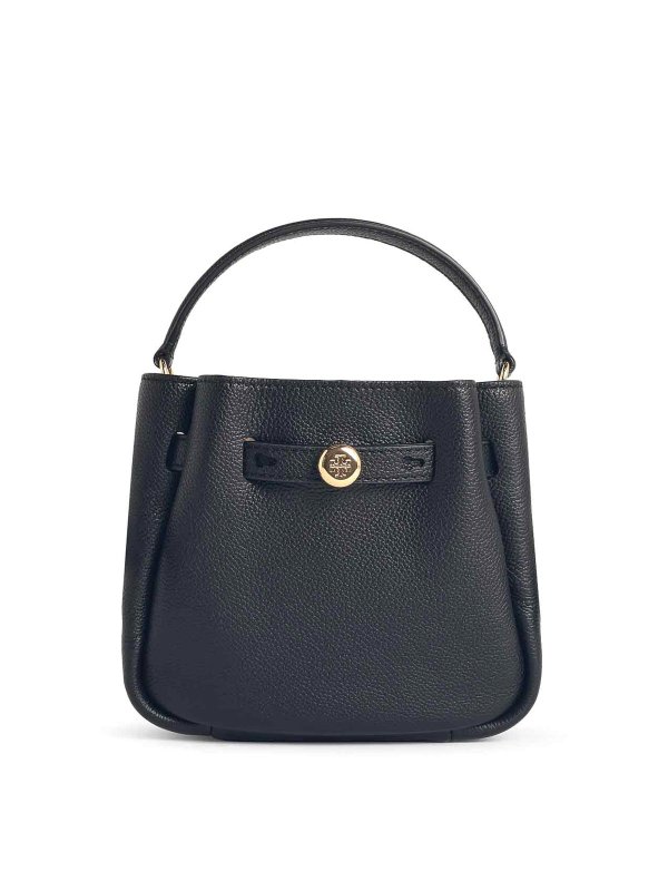 TORY BURCH: Bucket bags - Romy Mini Bucket Bag In Black Leather