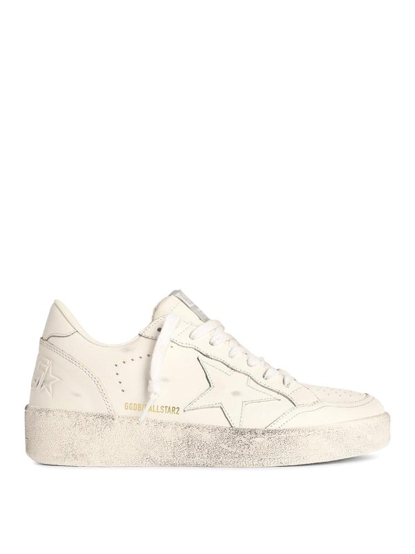 GOLDEN GOOSE: trainers - Ball-Star 2 White Leather Sneakers