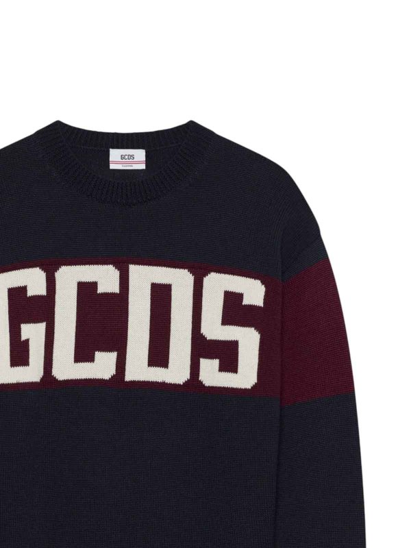 GCDS: Suéteres con cuello pico online - Suéter Cuello Redondo - Azul