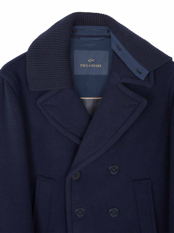 膝丈コート - ブルー shop online: PAUL & SHARK