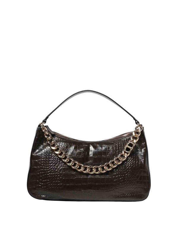 TWINSET: Sacs portés épaule  - Sac Porté Épaule - Marron