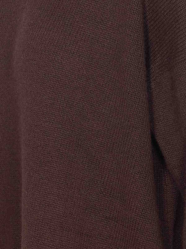 The Best Shops ALLUDE: Strickpullover mit Rundhalsausschnitt - Rundhalspullover - Braun