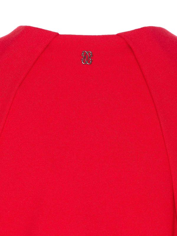 The Best Shops CURVEL: Strickpullover mit Rundhalsausschnitt - Rundhalspullover - Rot