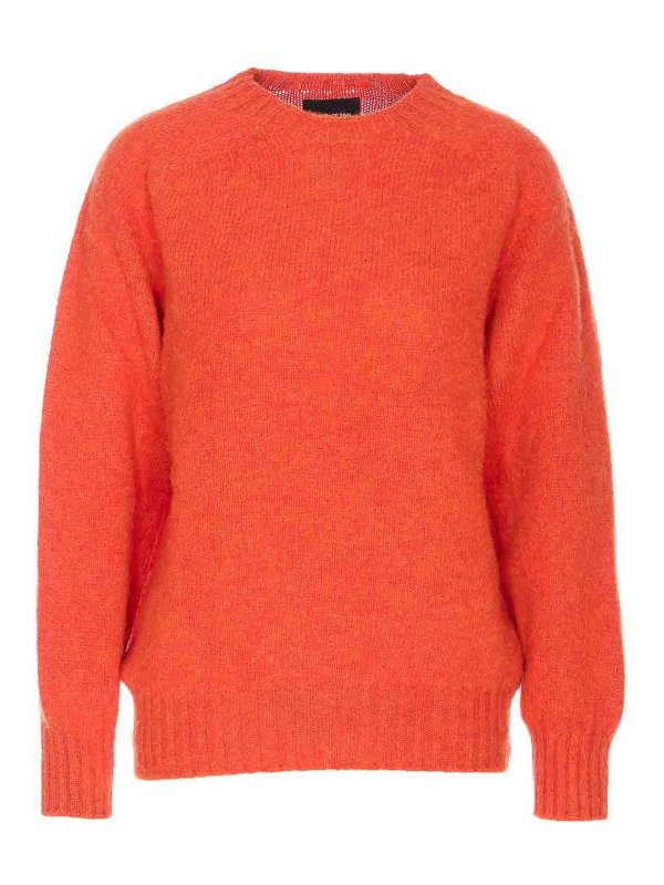 HOWLIN: Strickpullover mit Rundhalsausschnitt - Rundhalspullover - Orange