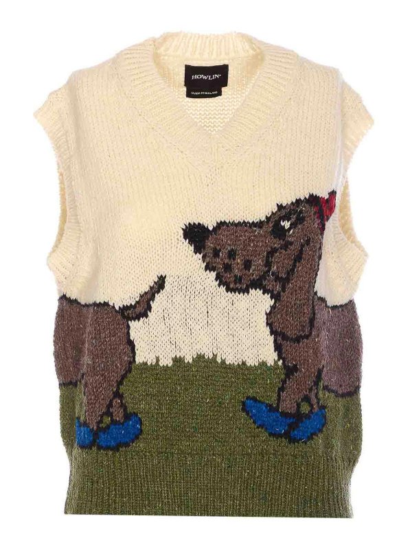 HOWLIN: Gilets tricot - Gilet - Blanc