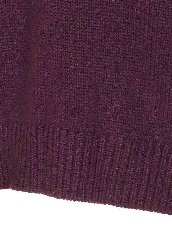 The Best Shops LISA YANG: Strickpullover mit Rundhalsausschnitt - Rundhalspullover - Lila