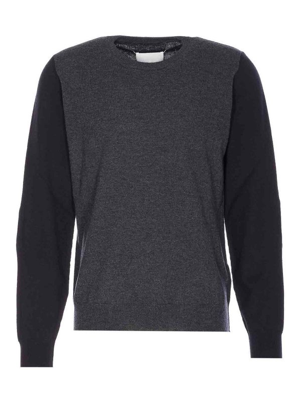 Maison Margiela: maglia collo rotondo - Two Tone Sweater