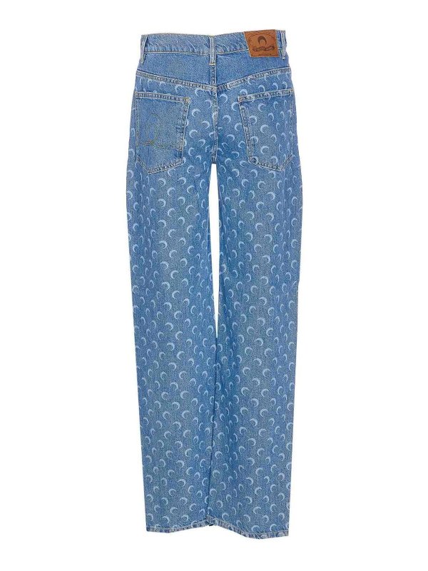 MARINE SERRE: Straight Leg Jeans online - Straight Leg Jeans - Blau