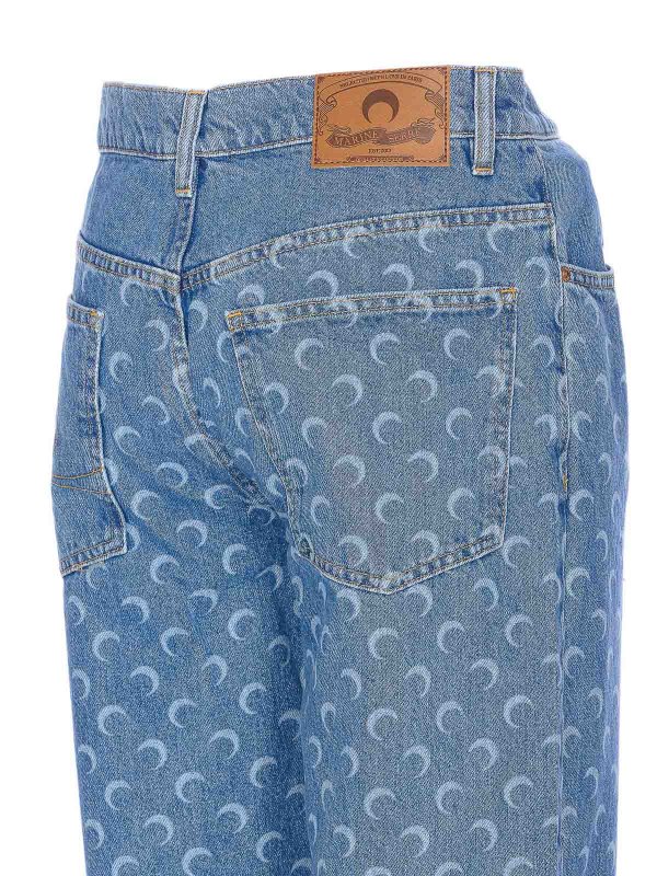 The Best Shops MARINE SERRE: Straight Leg Jeans - Straight Leg Jeans - Blau