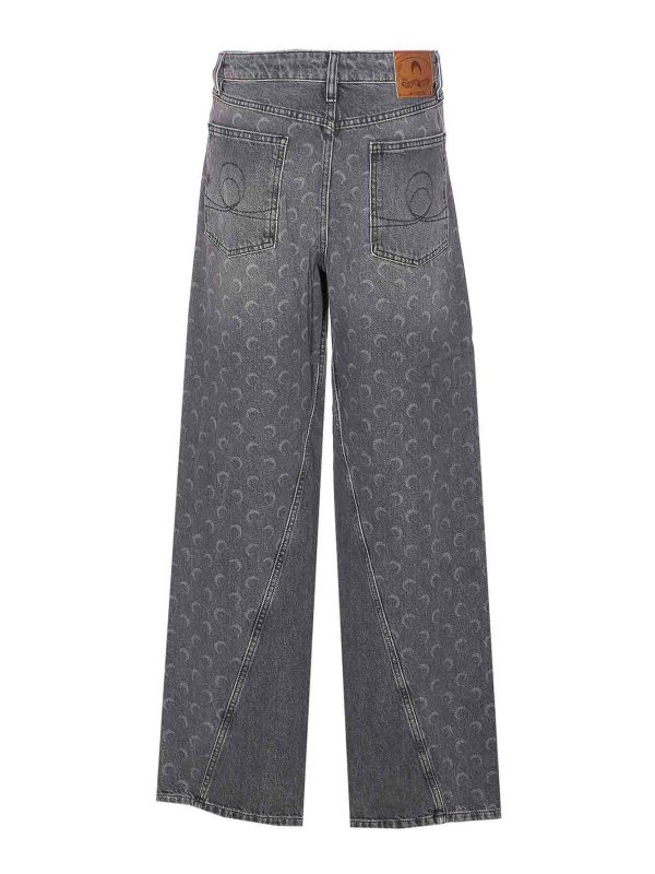MARINE SERRE: Jeans à jambe droite online - Jean Droit - Gris