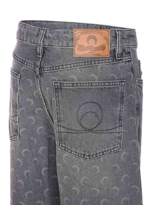 The Best Shops MARINE SERRE: Jeans à jambe droite - Jean Droit - Gris