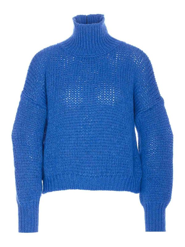 ROBERTO COLLINA: Pull col rond - Pull Col Rond - Bleu