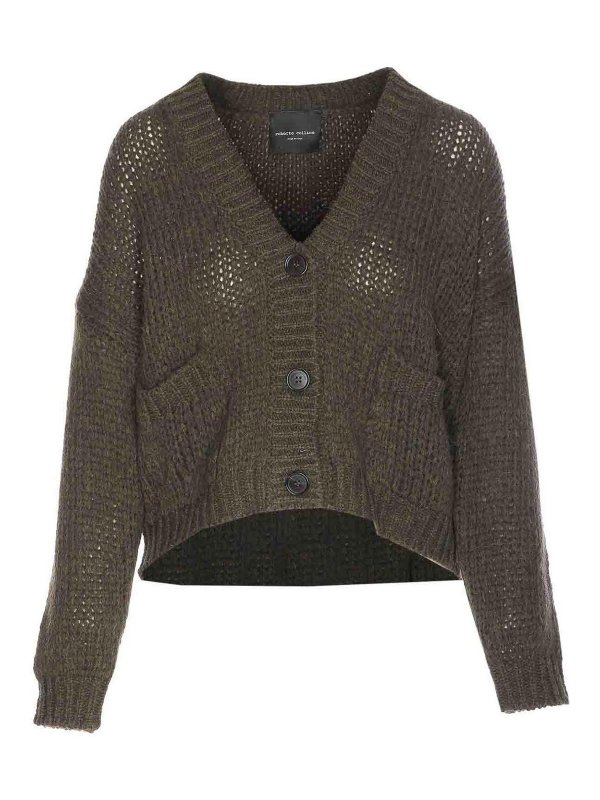 ROBERTO COLLINA: Cardigans - Cardigan - Vert