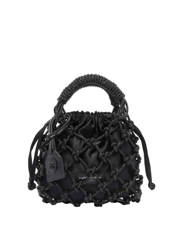 KURT GEIGER: totes bags - Small Macrame Crystal Handbag