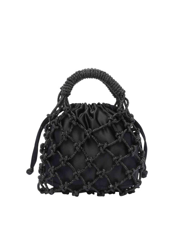 The Best Shops KURT GEIGER: totes bags - Small Macrame Crystal Handbag