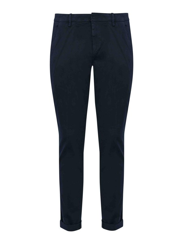 DONDUP: casual trousers - Gaubert Trousers In Stretch Cotton Gabardine