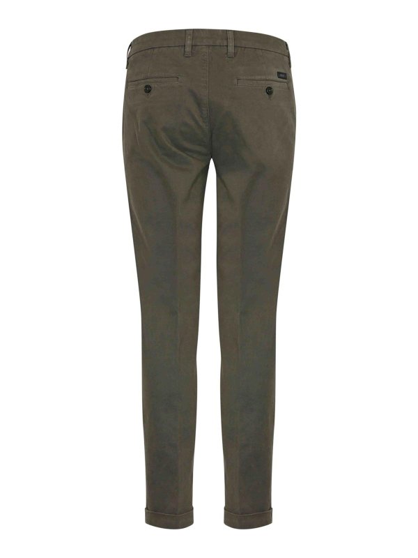 FAY: casual trousers online - Slim Fit Cotton Gabardine Trousers