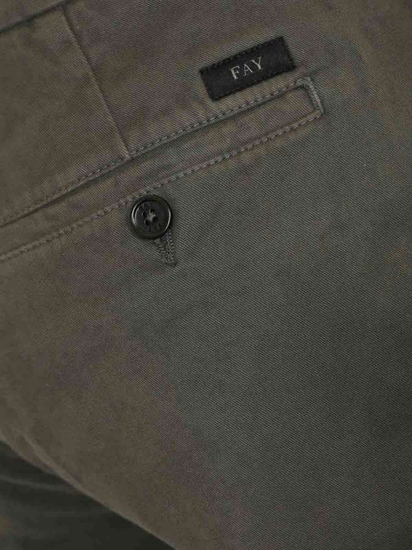 The Best Shops FAY: casual trousers - Slim Fit Cotton Gabardine Trousers