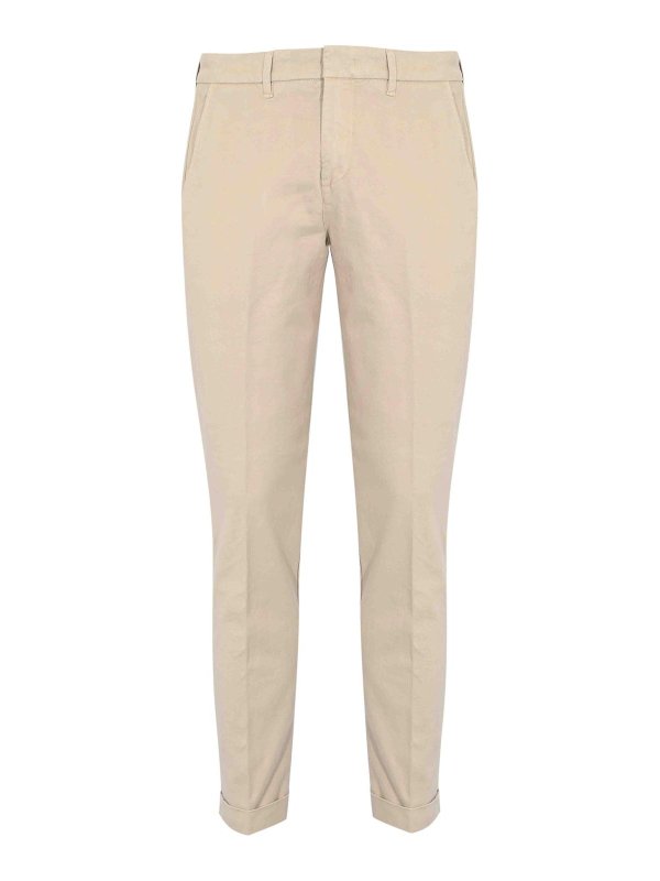 FAY: casual trousers - Slim Fit Cotton Gabardine Trousers