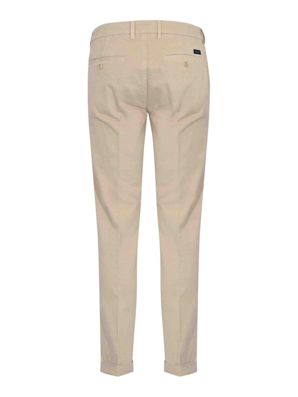 FAY: casual trousers online - Slim Fit Cotton Gabardine Trousers