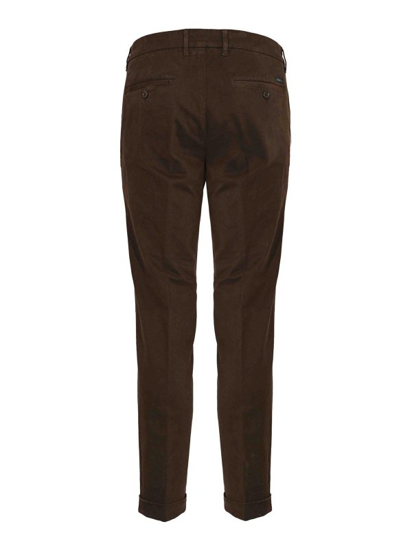 FAY: casual trousers online - Slim Fit Cotton Gabardine Trousers