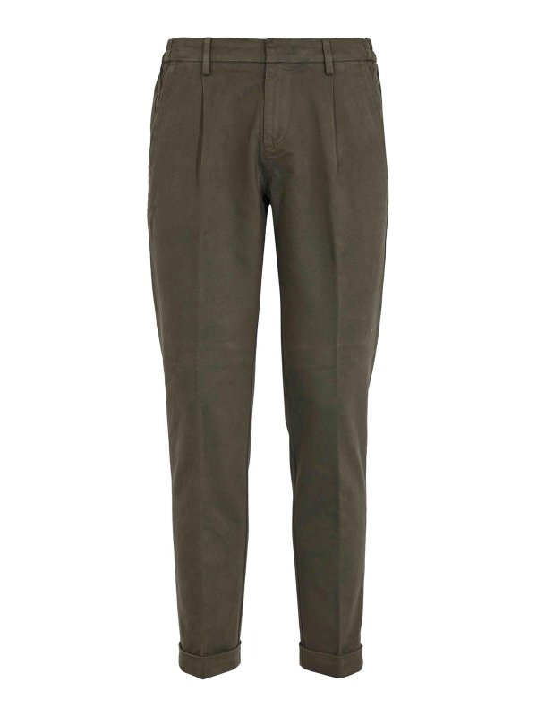 FAY: casual trousers - Slim Capri Pants In Cotton Gabardine
