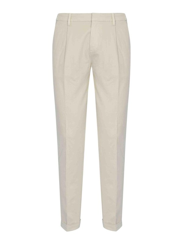 FAY: casual trousers - Slim Capri Pants In Cotton Gabardine