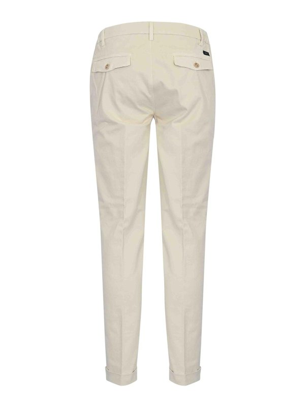 FAY: casual trousers online - Slim Capri Pants In Cotton Gabardine