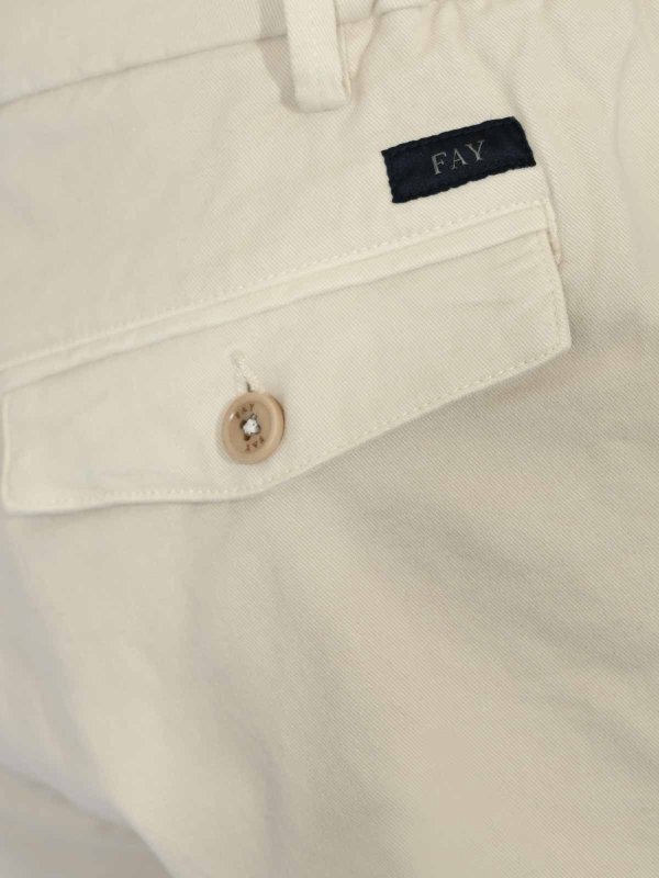 The Best Shops FAY: casual trousers - Slim Capri Pants In Cotton Gabardine