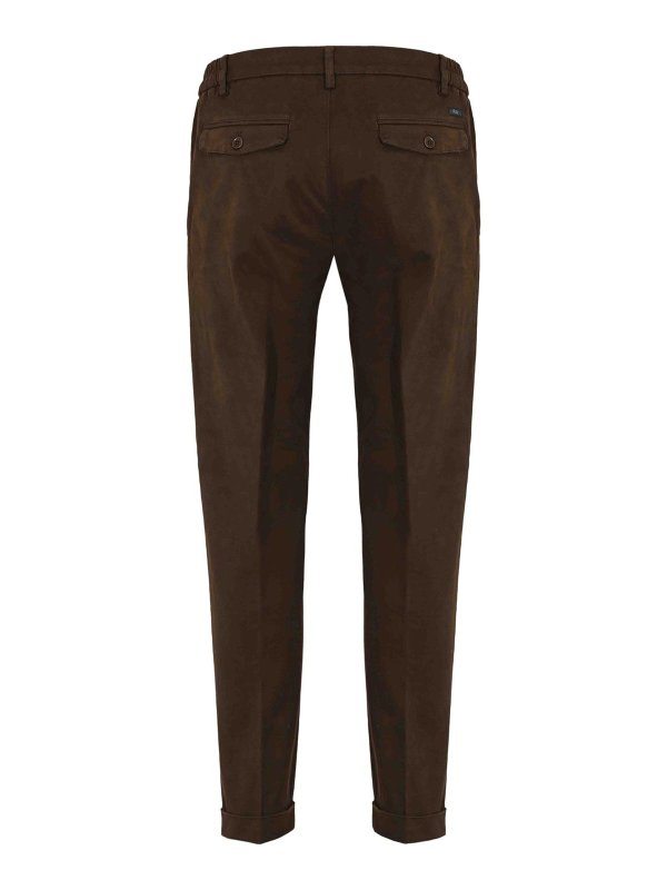 FAY: casual trousers online - Slim Capri Pants In Cotton Gabardine