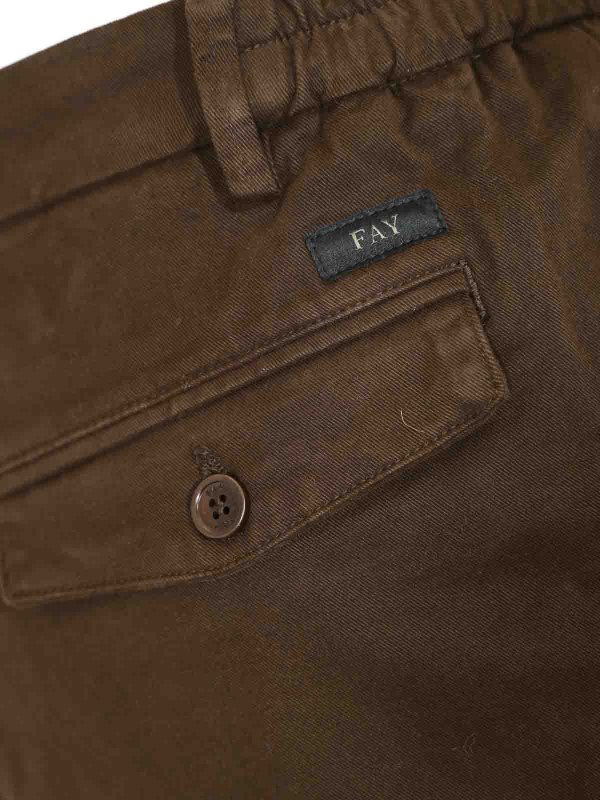 The Best Shops FAY: casual trousers - Slim Capri Pants In Cotton Gabardine