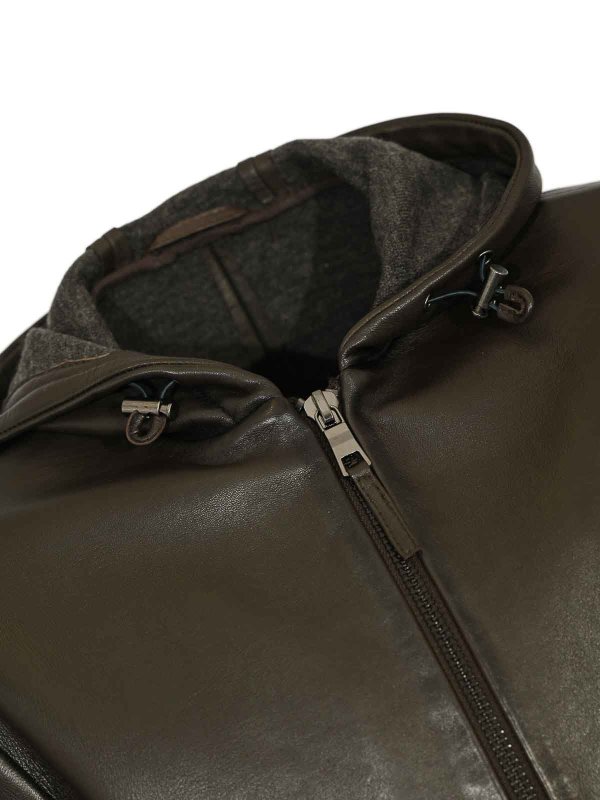 The Best Shops LEATHER AUTHORITY: Chaquetas de cuero - Chaqueta De Cuero - Marrón Oscuro