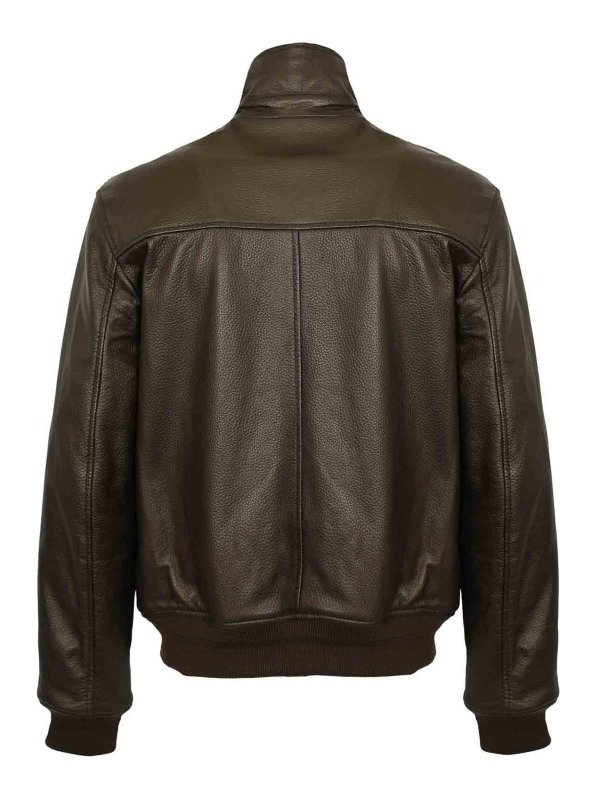 LEATHER AUTHORITY: Vestes en cuir online - Blouson En Cuir - Marron Foncé