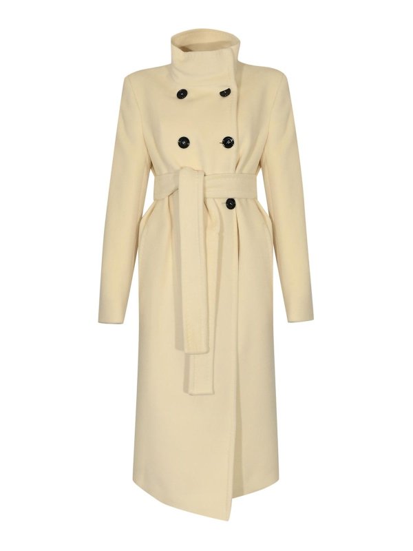 MAX MARA STUDIO: knee length coats - Arezzo Double-Breasted Wool Coat