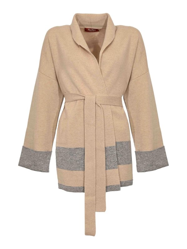 MAX MARA STUDIO: Cardigans - Cardigan - Beige