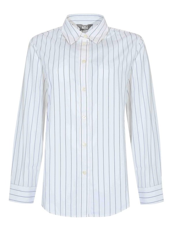 Max Mara: shirts - Effige Striped Cotton Shirt