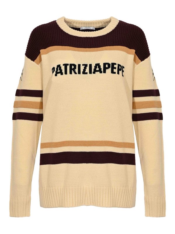 PATRIZIA PEPE: Suéteres con cuello pico - Suéter Cuello Redondo - Blanco