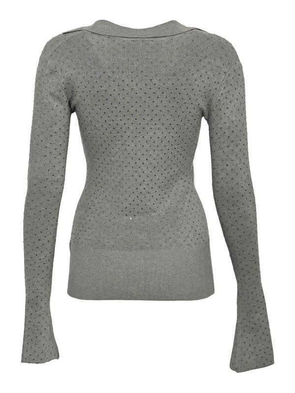 PATRIZIA PEPE: cardigan online - Cardigan in maglia di viscosa con strass