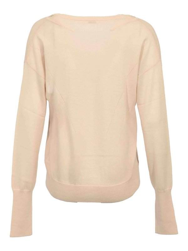 PATRIZIA PEPE: Strickpullover mit Rundhalsausschnitt online - Rundhalspullover - Rosa