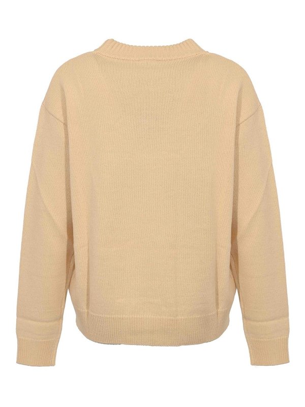 PATRIZIA PEPE: crew necks online - Crew Neck Sweater In Wool Blend With Logo
