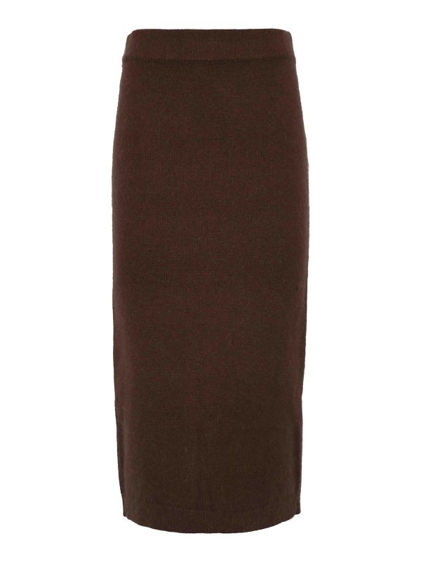 TWINSET: Knee length skirts & Midi - Angora Blend Knitted Longuette Skirt