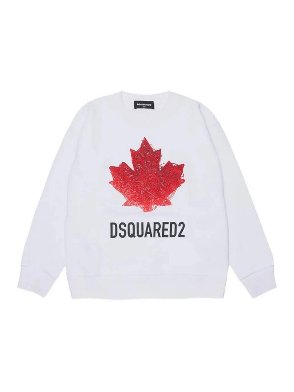 DSQUARED2: Sweatshirts & Pulls - Sweat-Shirts - Blanc