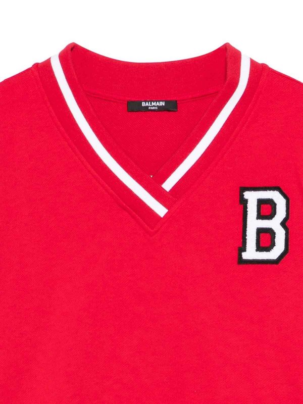 Balmain: Sudaderas y suéteres online - Sudadera - Rojo