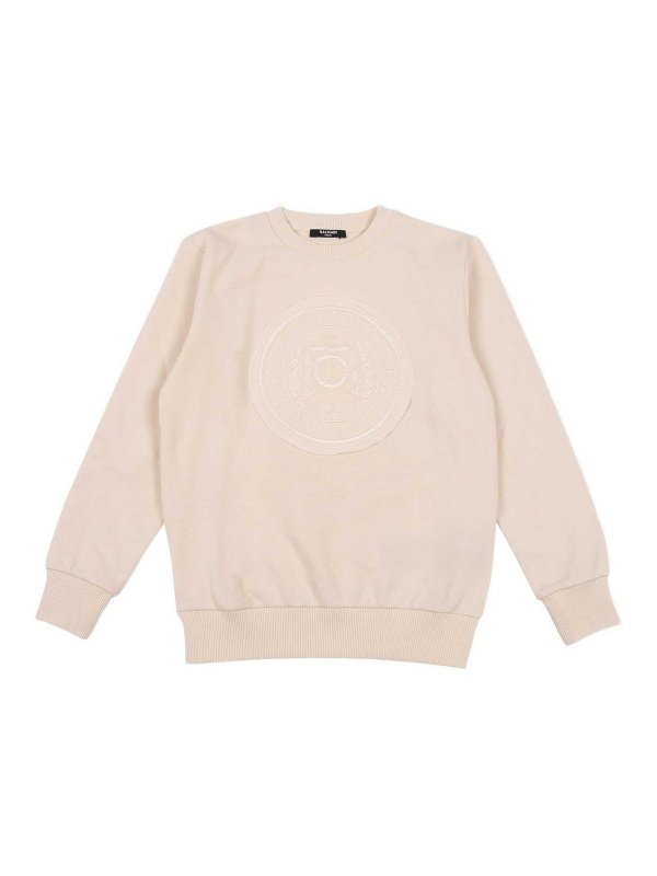 Balmain: Sweatshirts und Pullover - Sweatshirt - Beige