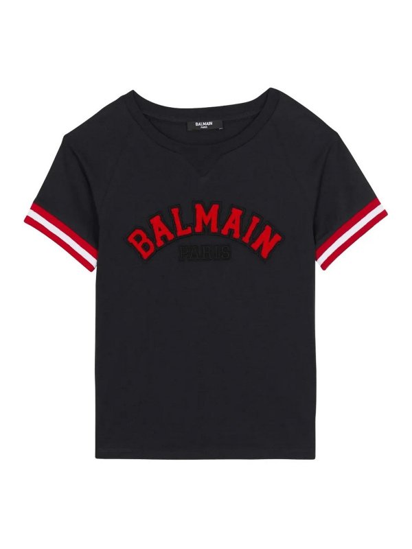 Balmain: t-shirt - T-Shirt Con Stampa
